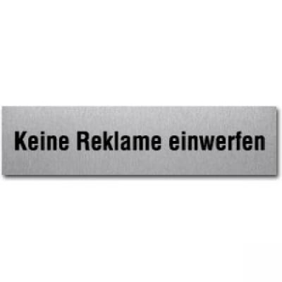 Textschild - Keine Reklame einwerfen (eckig) Textschild - Keine Reklame einwerfen (eckig)