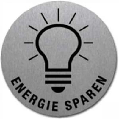 Textschild+Symbol - Energie sparen (Motiv 2) Textschild+Symbol - Energie sparen (Motiv 2)