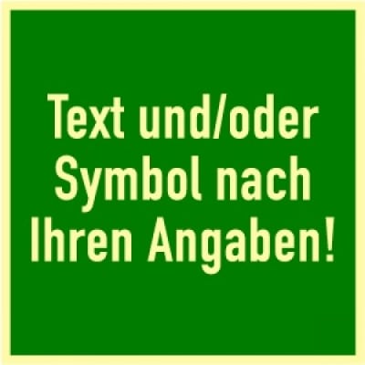 Rettungswegschilder mit Symbol und/oder Text nach Ihren Angaben