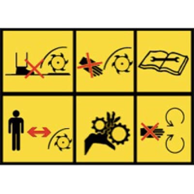 Rasenmäherwarnhinweise 6 Symbole Rasenmäherwarnhinweise 6 Symbole