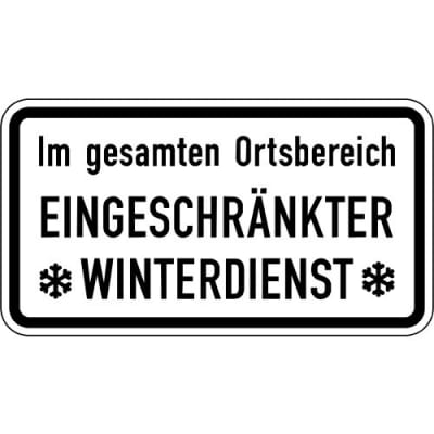 Im gesamten Ortsbereich eingeschränkter Winterdienst VZ 2004