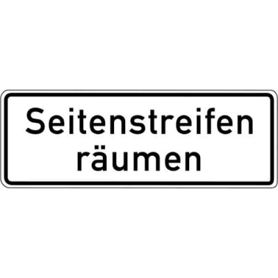 Zusatzschild Seitenstreifen räumen Zusatzzeichen 1013-51