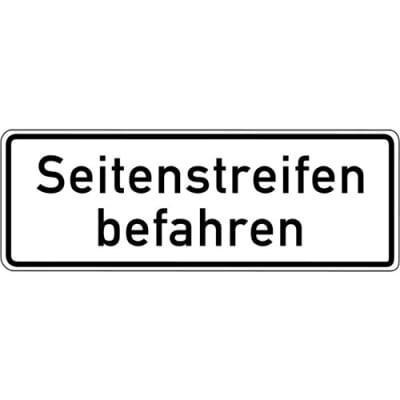 Seitenstreifen befahren Zusatzzeichen VZ 1013-50 Seitenstreifen befahren Zusatzzeichen VZ 1013-50