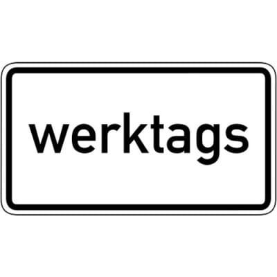Zeitliche Beschränkung werktags Zusatzschild VZ 1042-30 Zeitliche Beschränkung werktags Zusatzschild VZ 1042-30