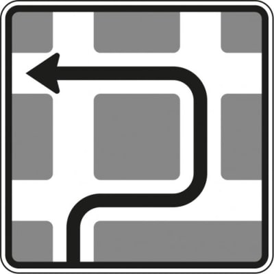 VZ 590-10 Verkehrsschild Blockumfahrung rechts links links