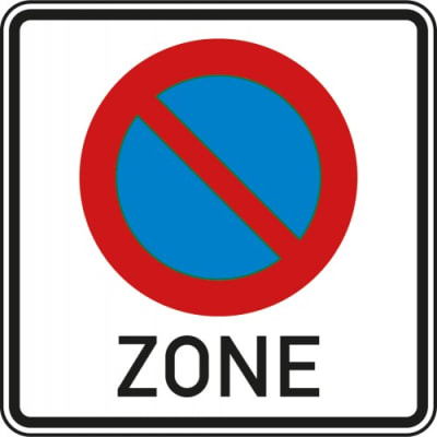 VZ 290.1 Verkehrsschild Halteverbot für eine Zone VZ 290.1 Verkehrsschild Halteverbot für eine Zone