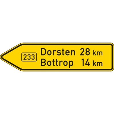 VZ 415-10 Pfeilwegweiser auf Bundesstraßen VZ 415-10 Pfeilwegweiser auf Bundesstraßen