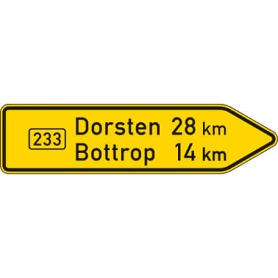 Pfeilwegweiser auf Bundesstraßen VZ 415-20 Pfeilwegweiser auf Bundesstraßen VZ 415-20