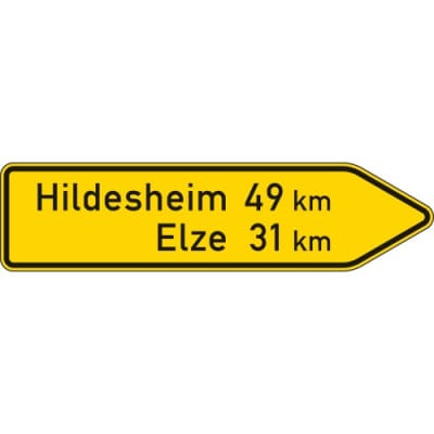 VZ 418-20 Pfeilwegweiser auf sonstigen Straßen VZ 418-20 Pfeilwegweiser auf sonstigen Straßen