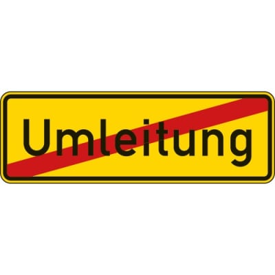 Ende der Umleitung Verkehrsschild mit VZ 457.2 Ende der Umleitung Verkehrsschild mit VZ 457.2