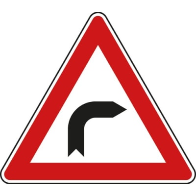 Verkehrsschild Kurve rechts - VZ 103-20 Verkehrsschild Kurve rechts - VZ 103-20