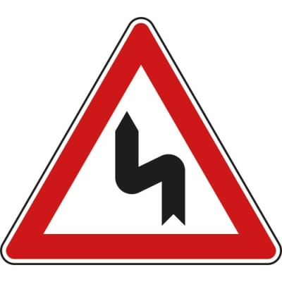 VZ 105-10 - Verkehrsschild Doppelkurve links