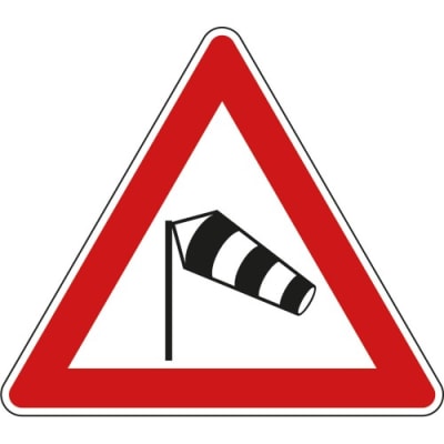 VZ 117-20: Verkehrsschild Seitenwind links VZ 117-20: Verkehrsschild Seitenwind links