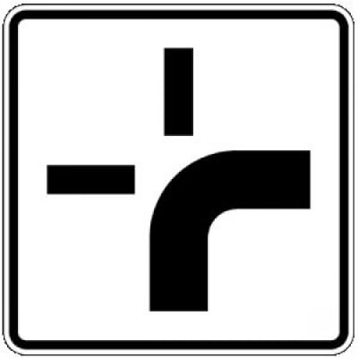 VZ 1002-20 Zusatzschild Verlauf der Vorfahrtstraße VZ 1002-20 Zusatzschild Verlauf der Vorfahrtstraße