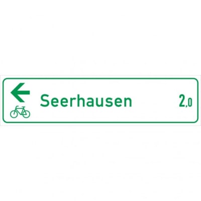 Radwegschild - Tabellenwegweiser