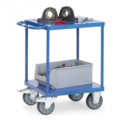 Schwerer Tischwagen mit 2 Stahlblechböden (quadratisch) - Tragkraft 500 kg Schwerer Tischwagen mit 2 Stahlblechböden (quadratisch) - Tragkraft 500 kg