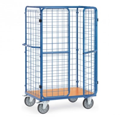 Paketwagen mit Drahtgitterwänden und Doppel-Flügeltür - Gesamthöhe 1800 mm  - Tragkraft 600 kg