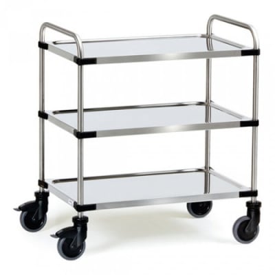 Edelstahlwagen mit 3 Böden - Tragkraft 150 kg Edelstahlwagen mit 3 Böden - Tragkraft 150 kg