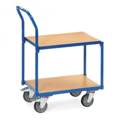 Etagenroller mit 2 Holzbodenplatten und Schiebebügel - Tragkraft 250 kg Etagenroller mit 2 Holzbodenplatten und Schiebebügel - Tragkraft 250 kg