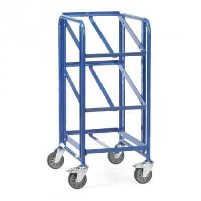 Eurokastenwagen mit 3 Etagen und offenem Rahmen - Breite 410 mm - Tragkraft 200 kg Eurokastenwagen mit 3 Etagen und offenem Rahmen - Breite 410 mm - Tragkraft 200 kg