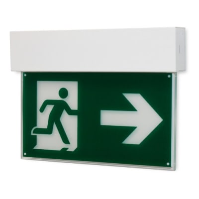 Rettungszeichenleuchte FRANKFURT Maxi (Wandaufbau), 7L-Schutzlicht Rettungszeichenleuchte FRANKFURT Maxi (Wandaufbau), 7L-Schutzlicht