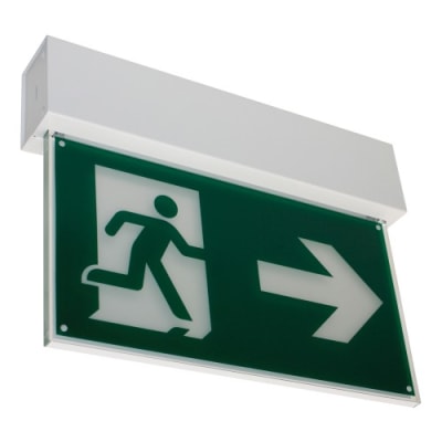 Rettungszeichenleuchte FRANKFURT Maxi (Deckenaufbau), 7L-Schutzlicht Rettungszeichenleuchte FRANKFURT Maxi (Deckenaufbau), 7L-Schutzlicht