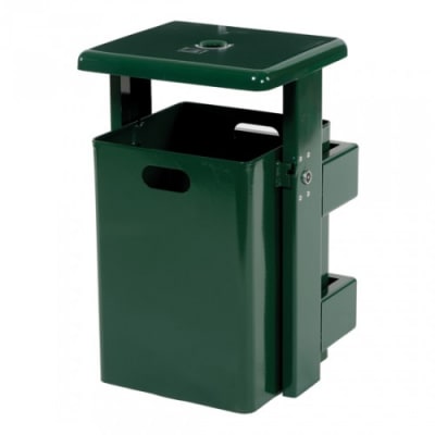 Rechteck-Abfallbehälter inkl. Ascher mit abgerundeter Abdeckhaube - Inhalt 0,5 + 40 Liter Rechteck-Abfallbehälter inkl. Ascher mit abgerundeter Abdeckhaube - Inhalt 0,5 + 40 Liter