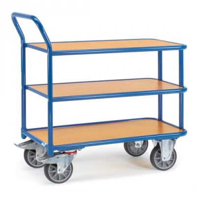 Tischwagen mit 3 Holzböden - Tragkraft 400 kg