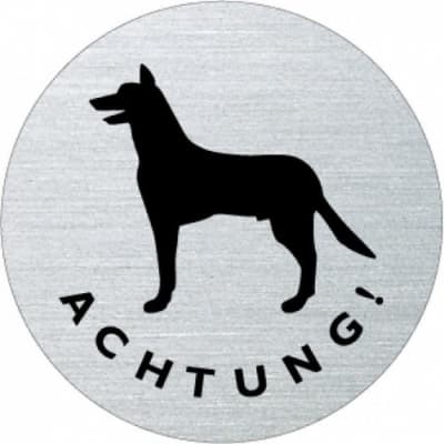 Textschild / Piktogramm - Achtung Hund Textschild / Piktogramm - Achtung Hund