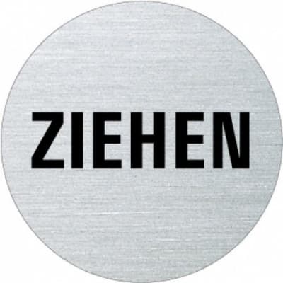 Textschild - Ziehen (rund)