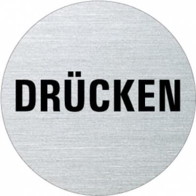 Textschild - Drücken (rund) Textschild - Drücken (rund)