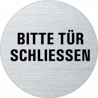 Textschild - Bitte Tür schließen (rund) Typ 1