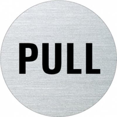 Textschild - Pull (rund)