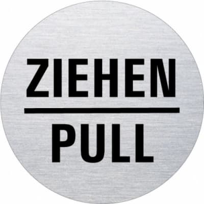 Textschild - Ziehen/Pull (rund) Textschild - Ziehen/Pull (rund)