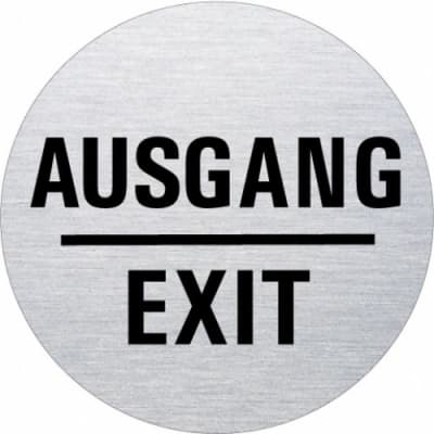 Textschild - Ausgang/Exit (rund)
