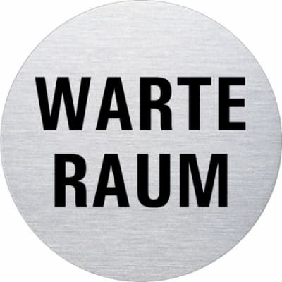 Textschild - Warteraum (rund)