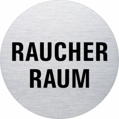Textschild - Raucherraum (rund) Textschild - Raucherraum (rund)