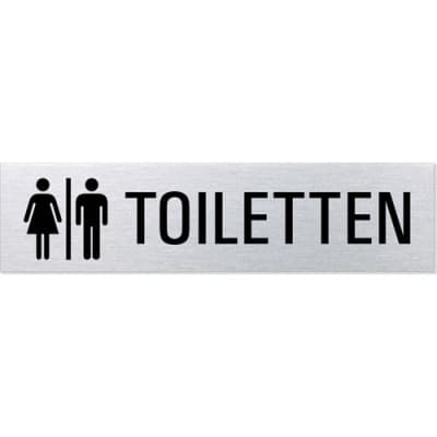 Textschild + Symbol - Toiletten Damen / Herren (eckig) Textschild + Symbol - Toiletten Damen / Herren (eckig)
