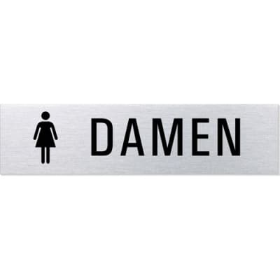 Textschild + Symbol - Damen (eckig) Textschild + Symbol - Damen (eckig)