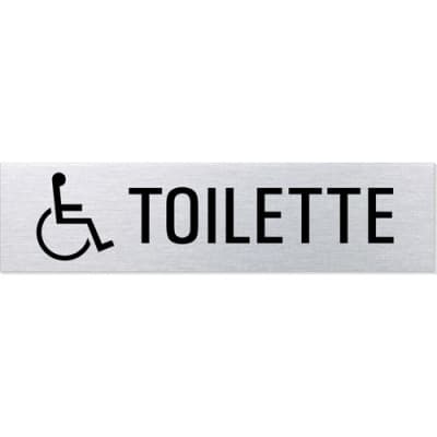 Textschild + Symbol - Toilette behindertengerecht (eckig)