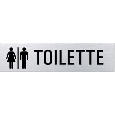 Textschild + Symbol - Toilette Damen/Herren (eckig)