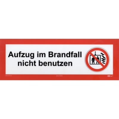 Kombischild - Aufzug im Brandfall nicht benutzen nach DIN 4066 Kombischild - Aufzug im Brandfall nicht benutzen nach DIN 4066