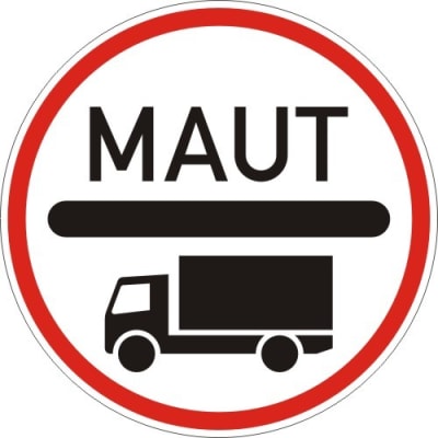 Autobahn-Verkehrsschild: Mautpflicht VZ 390