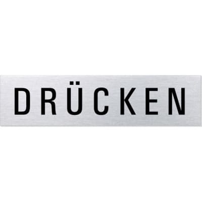 Textschild - Drücken (eckig) 