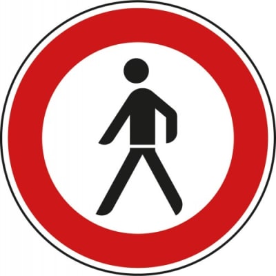 VZ 259 - Verkehrsschild Verbot für Fußgänger VZ 259 - Verkehrsschild Verbot für Fußgänger