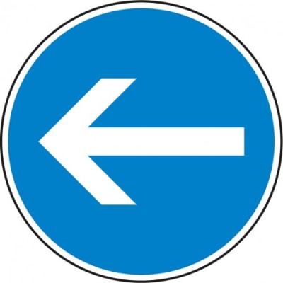 VZ 211-10 Verkehrsschild Fahrtrichtung hier links VZ 211-10 Verkehrsschild Fahrtrichtung hier links