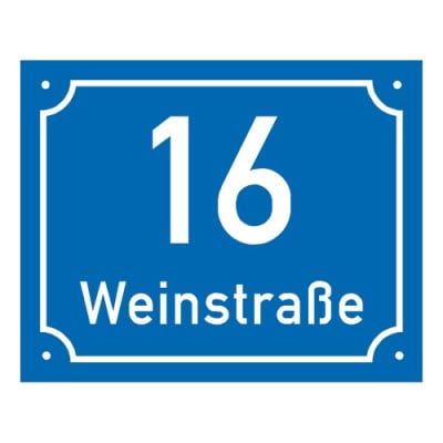 Emaille-Hausnummernschild - Rechteckig Emaille-Hausnummernschild - Rechteckig