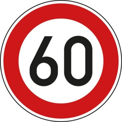 VZ 274-56 - Verkehrsschild 60 km/h Höchstgeschwindigkeit VZ 274-56 - Verkehrsschild 60 km/h Höchstgeschwindigkeit