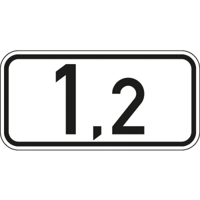 Kilometertafel, einseitig - Typ I