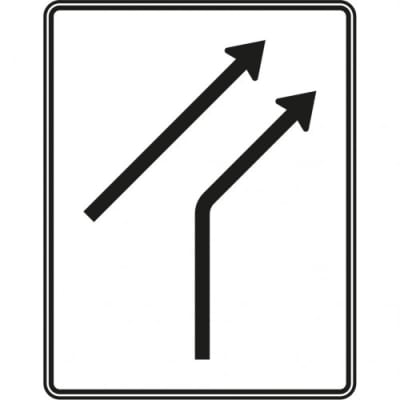 VZ 521-20 - Verkehrsschild Zusammenführungstafel